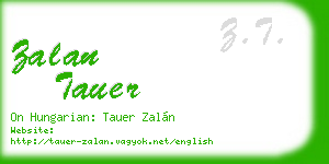 zalan tauer business card